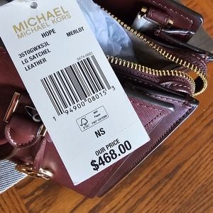 Michael Kors large satchel merlot